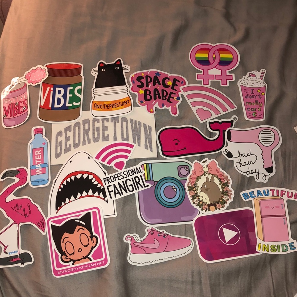 Pack of 20 trendy reusable/ waterproof stickers